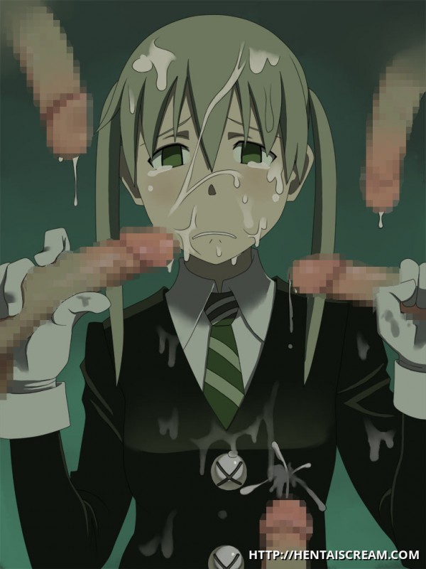 Soul Eater Maka Porn - Maka Albarn gets loads of cum all over her face and costume! â€“ Soul Eater  Hentai